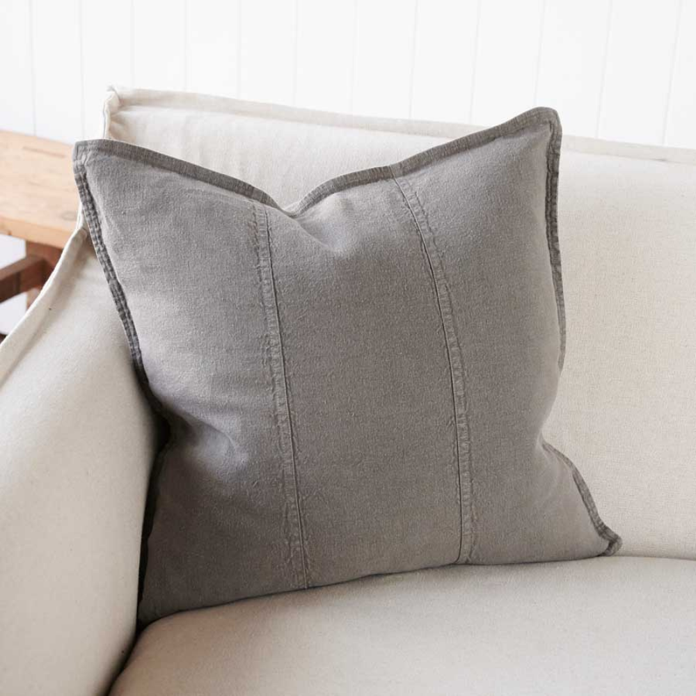 LUCA LINEN CUSHION SLATE 60X60 - Hunt & Gather Home