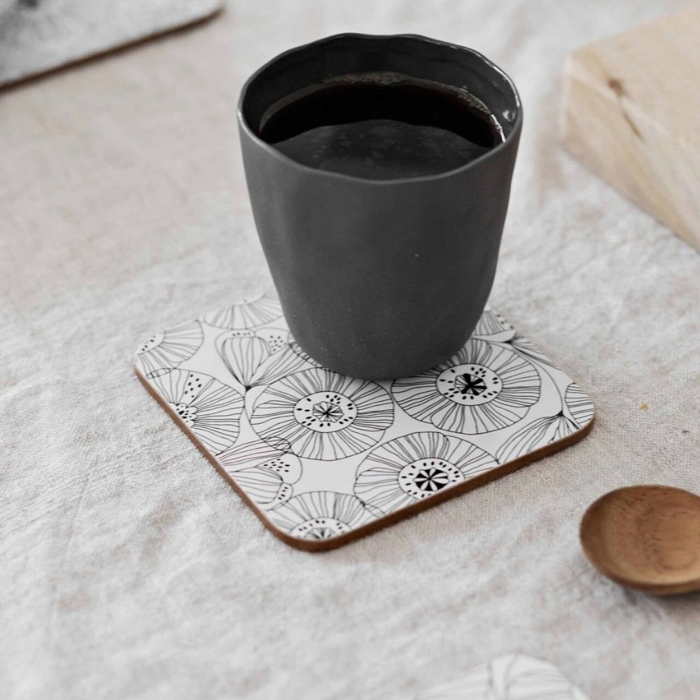 POPPY CORK COASTER SET 4 - Hunt & Gather Home